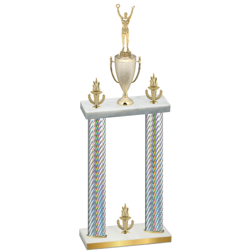 Double Silver Carbon Fiber Victory Victory Trophy