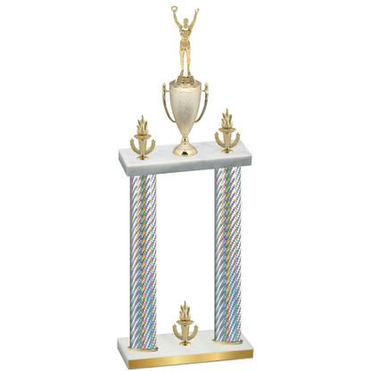 Double Silver Carbon Fiber Victory Victory Trophy