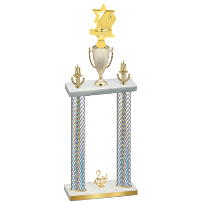 Double Silver Carbon Fiber Second Place Pickleball Trophy