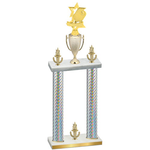 Double Silver Carbon Fiber Victory Pickleball Trophy
