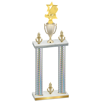 Double Silver Carbon Fiber Victory Pickleball Trophy
