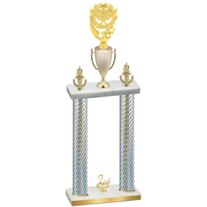 Double Silver Carbon Fiber Second Place Pickleball Trophy