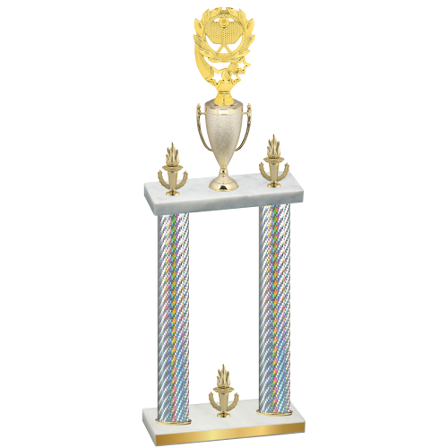 Double Silver Carbon Fiber Victory Pickleball Trophy