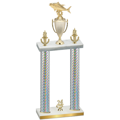 Double Silver Carbon Fiber Year Fishing Trophy