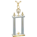 Double Silver Carbon Fiber First Place Weights Trophy