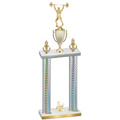 Double Silver Carbon Fiber Third Place Weights Trophy