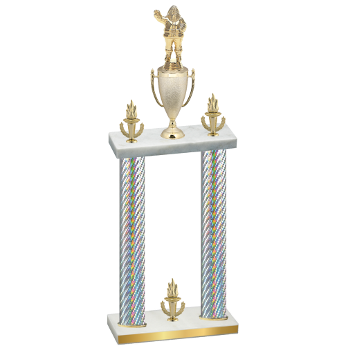 Double Silver Carbon Fiber Victory Holiday Trophy