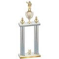 Double Silver Carbon Fiber Year Holiday Trophy