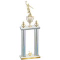 Double Silver Carbon Fiber Second Place Basketball Trophy