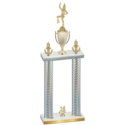 Double Silver Carbon Fiber Year Majorette Trophy