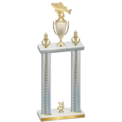 Double Silver Carbon Fiber Year Fishing Trophy