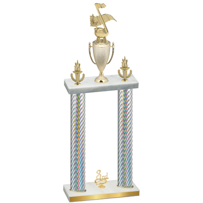 Double Silver Carbon Fiber Third Place Music Trophy