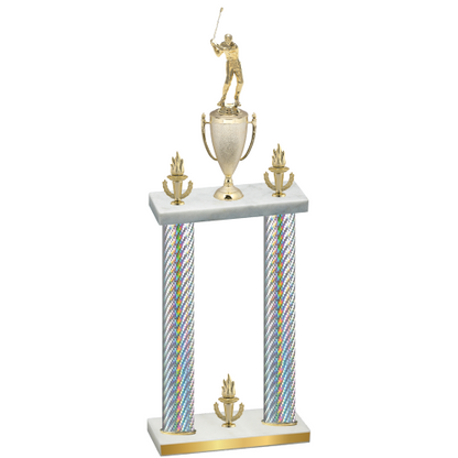 Double Silver Carbon Fiber Victory Golf Trophy