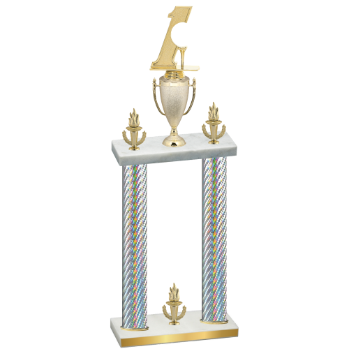 Double Silver Carbon Fiber Victory Golf Trophy