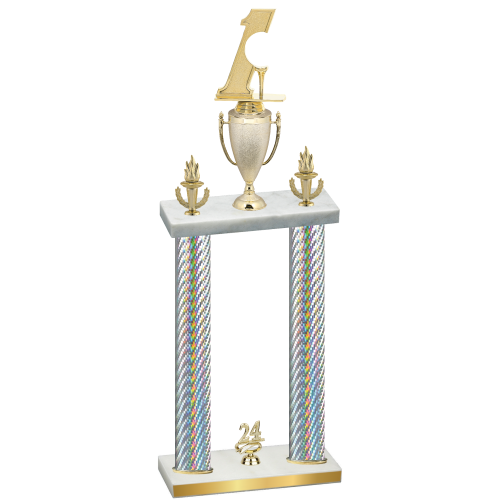 Double Silver Carbon Fiber Year Golf Trophy