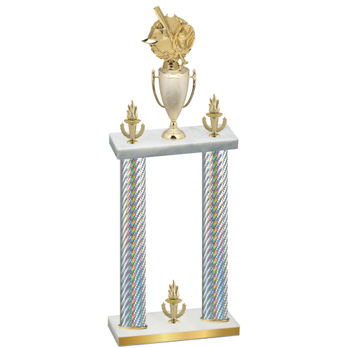 Double Silver Carbon Fiber Victory Baseball Trophy