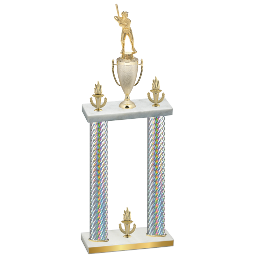 Double Silver Carbon Fiber Victory Baseball Trophy