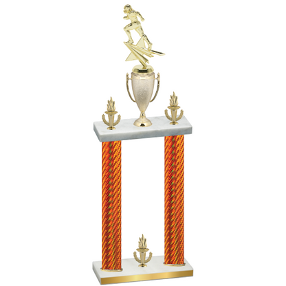 Double Orange Carbon Fiber Victory Football Trophy