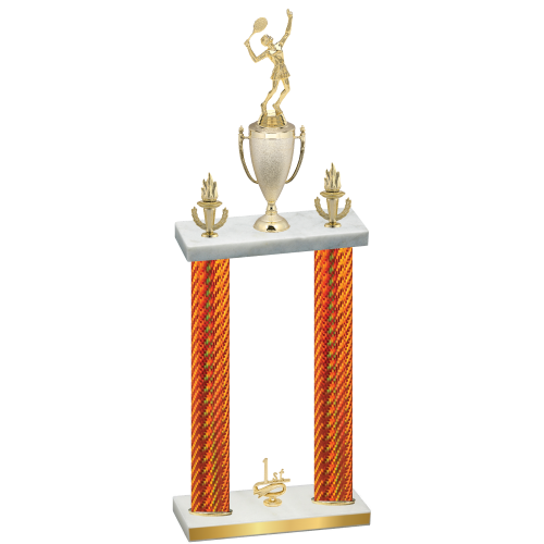 Double Orange Carbon Fiber First Place Tennis Trophy