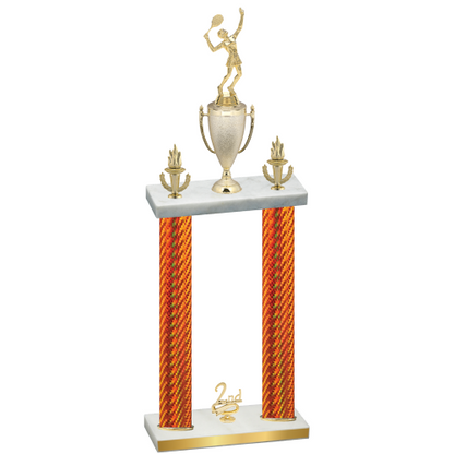 Double Orange Carbon Fiber Second Place Tennis Trophy