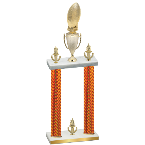 Double Orange Carbon Fiber Victory Football Trophy
