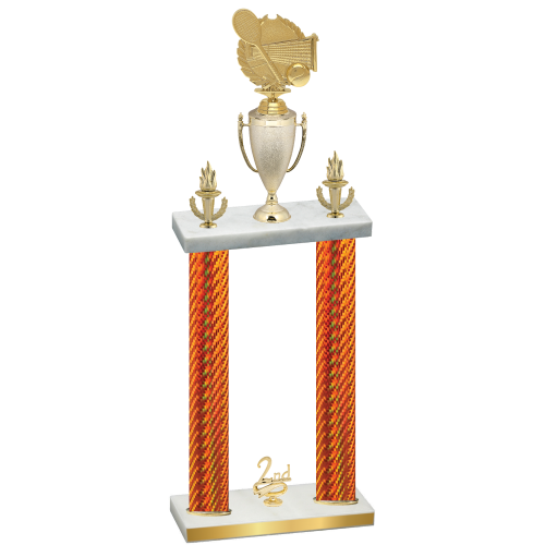 Double Orange Carbon Fiber Second Place Tennis Trophy