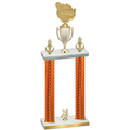 Double Orange Carbon Fiber Year Tennis Trophy