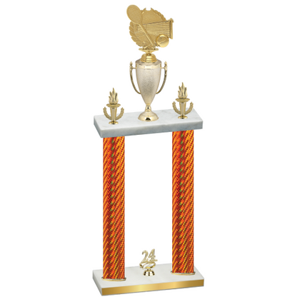 Double Orange Carbon Fiber Year Tennis Trophy