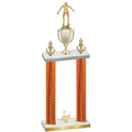 Double Orange Carbon Fiber Second Place Wrestling Trophy