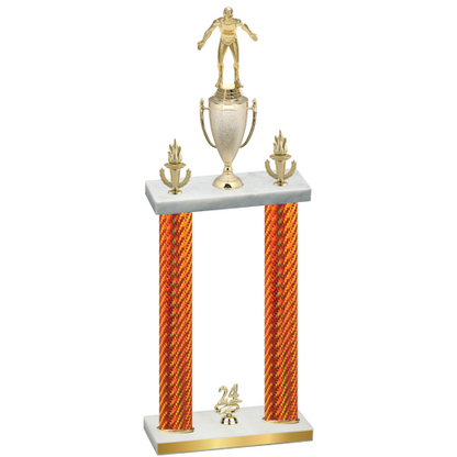 Double Orange Carbon Fiber Year Wrestling Trophy