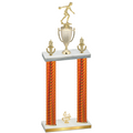 Double Orange Carbon Fiber Fourth Place Bowling Trophy