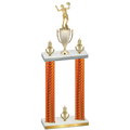 Double Orange Carbon Fiber Victory Volleyball Trophy