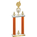 Double Orange Carbon Fiber Victory Volleyball Trophy