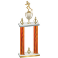 Double Orange Carbon Fiber Victory Football Trophy