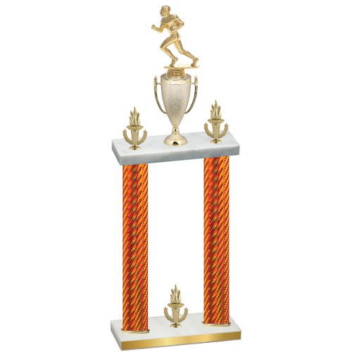 Double Orange Carbon Fiber Victory Football Trophy