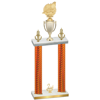 Double Orange Carbon Fiber Second Place Swimming Trophy