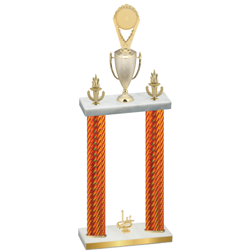 Double Orange Carbon Fiber First Place Insert Trophy