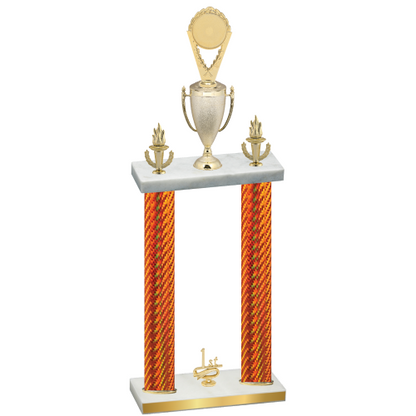 Double Orange Carbon Fiber First Place Insert Trophy