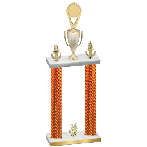 Double Orange Carbon Fiber Year Insert Trophy