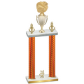 Double Orange Carbon Fiber Year Cheerleading Trophy