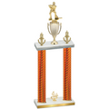 Double Orange Carbon Fiber Fourth Place Hockey Trophy