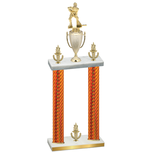Double Orange Carbon Fiber Victory Hockey Trophy