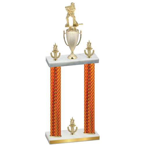 Double Orange Carbon Fiber Victory Hockey Trophy
