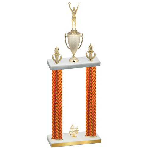 Double Orange Carbon Fiber Fourth Place Victory Trophy