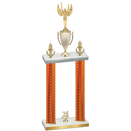 Double Orange Carbon Fiber Year Victory Trophy