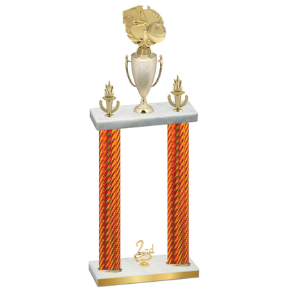 Double Orange Carbon Fiber Second Place Basketball Trophy
