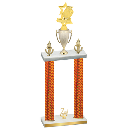 Double Orange Carbon Fiber Second Place Pickleball Trophy