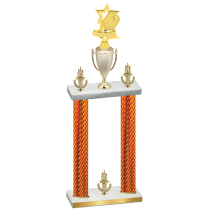 Double Orange Carbon Fiber Victory Pickleball Trophy
