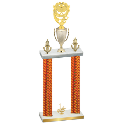 Double Orange Carbon Fiber First Place Pickleball Trophy