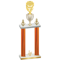 Double Orange Carbon Fiber Third Place Pickleball Trophy